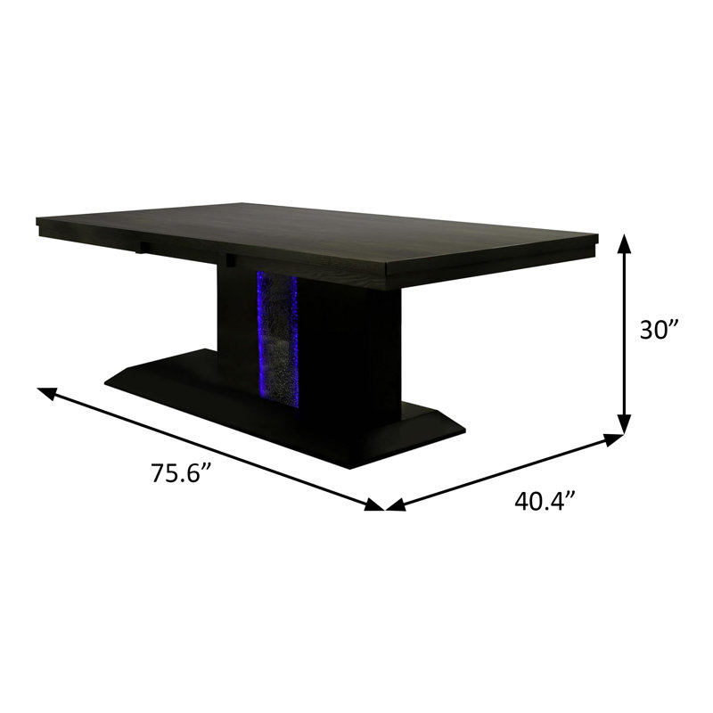 75.6" W Contemporary Dining Table, Black
