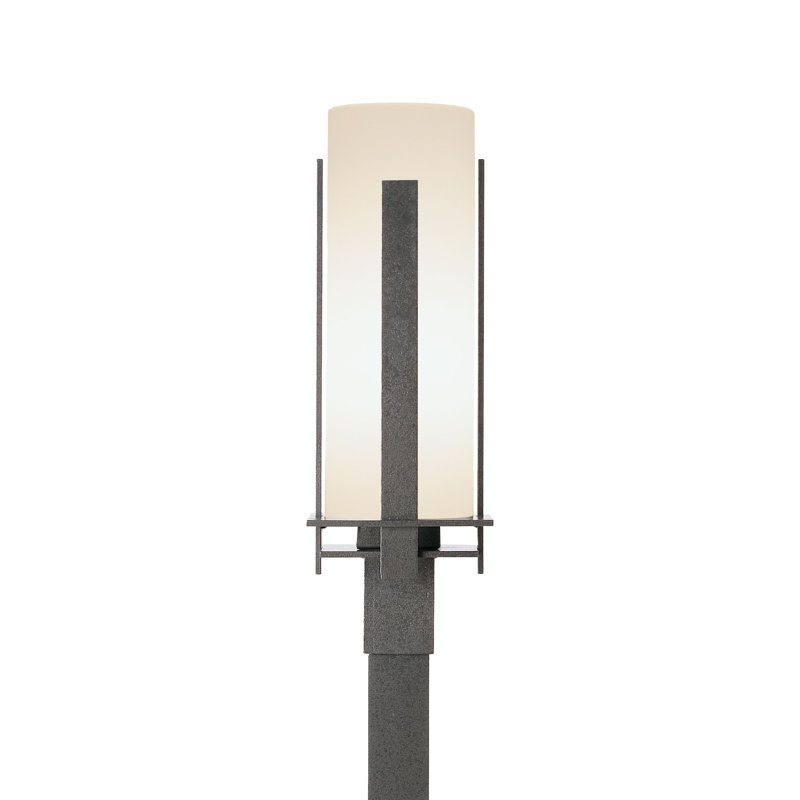 Vertical Bar Outdoor 1 - Light Lantern Head, Natural lron, Opal
