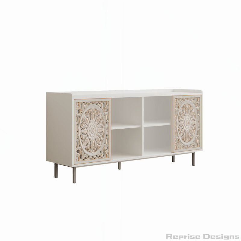 Armoire buffet exquise de style Mid-Century moderne pour un rangement et une décoration polyvalents