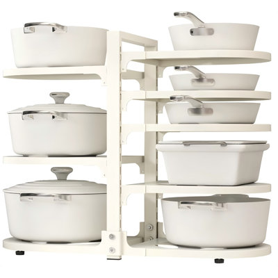 Organisateur de casseroles et de casseroles ajustables et robustes sous l'armoire, organisateurs de casseroles et de casseroles à 8 niveaux à l'intérieur de l'armoire, organisateurs d'armoires de cuisine et rangement