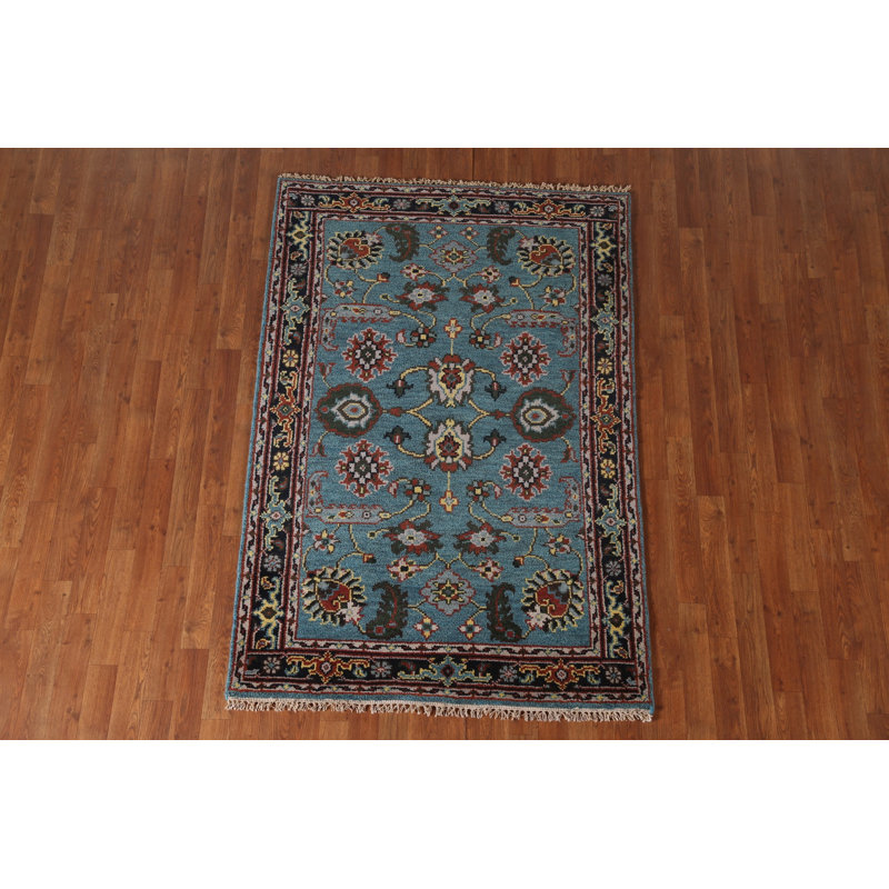 Korinne One-of-a-Kind 5' 11'' X 3' 11'' Cotton Area Rug in Navy Blue