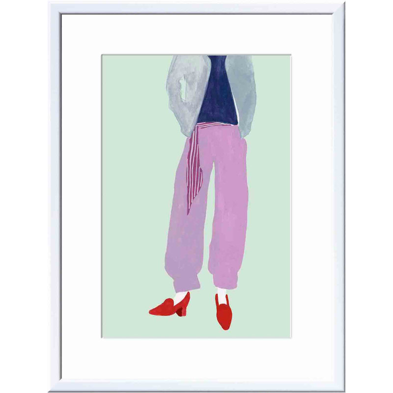 «Debout, figure I» par Melissa Wang - impression encadrée, Blanc, H 12 po x l 12 po