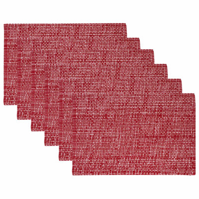 Ensemble de 6 ensembles de napperons tissés deux tons 13 x 19 100% coton