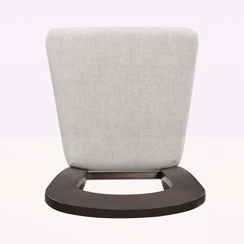 Dining Chairs Set of 2, Gray Fabric, Brown