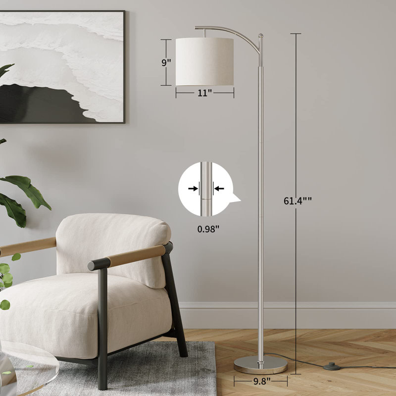 Manolya Black Traditional Floor Lamp, Silver