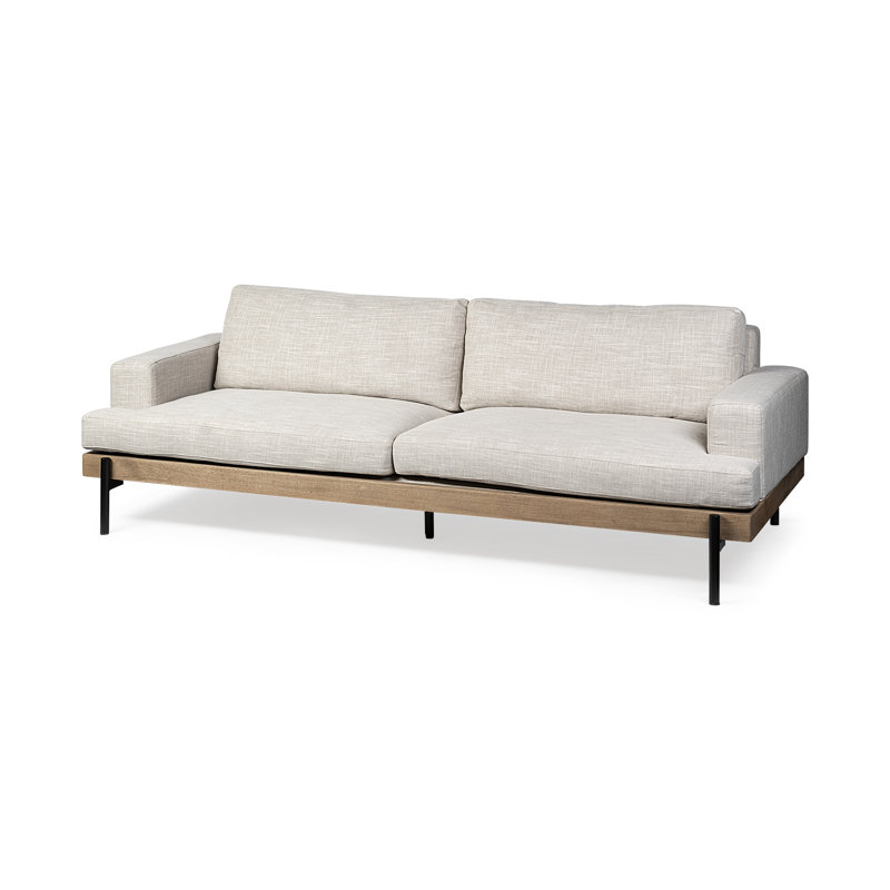 Canapé à accoudoirs encastrés 96 po Bren, Beige