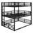 Metal Triple Bunk Bed With Safety Guardrails-1303769125
