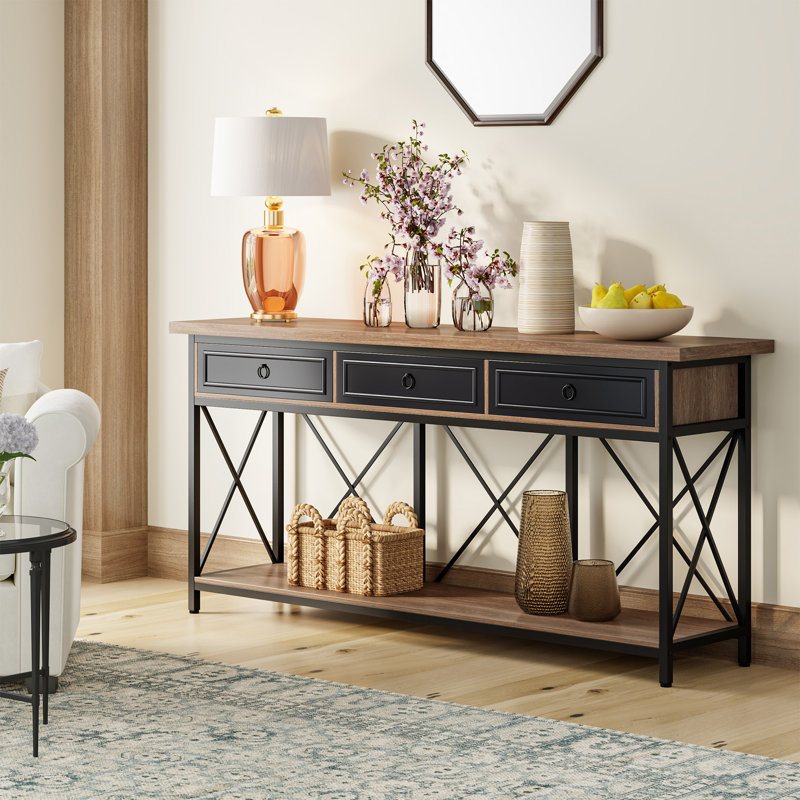 Console 70,86 "Tatianah, Gris / Noir