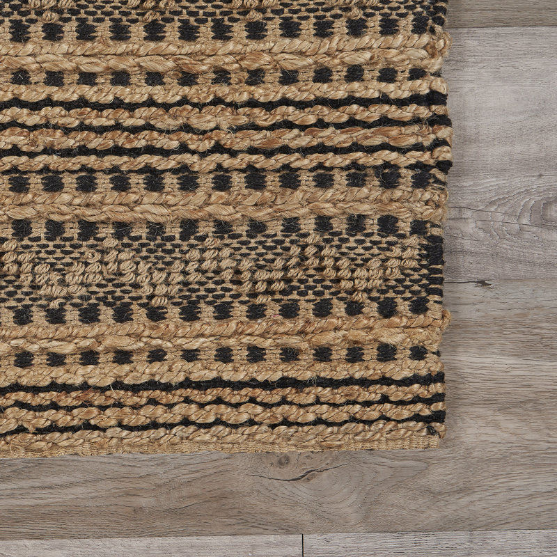 Tapis rayé tissé à la main Kiri, Rectangle 9 pi x 12 pi