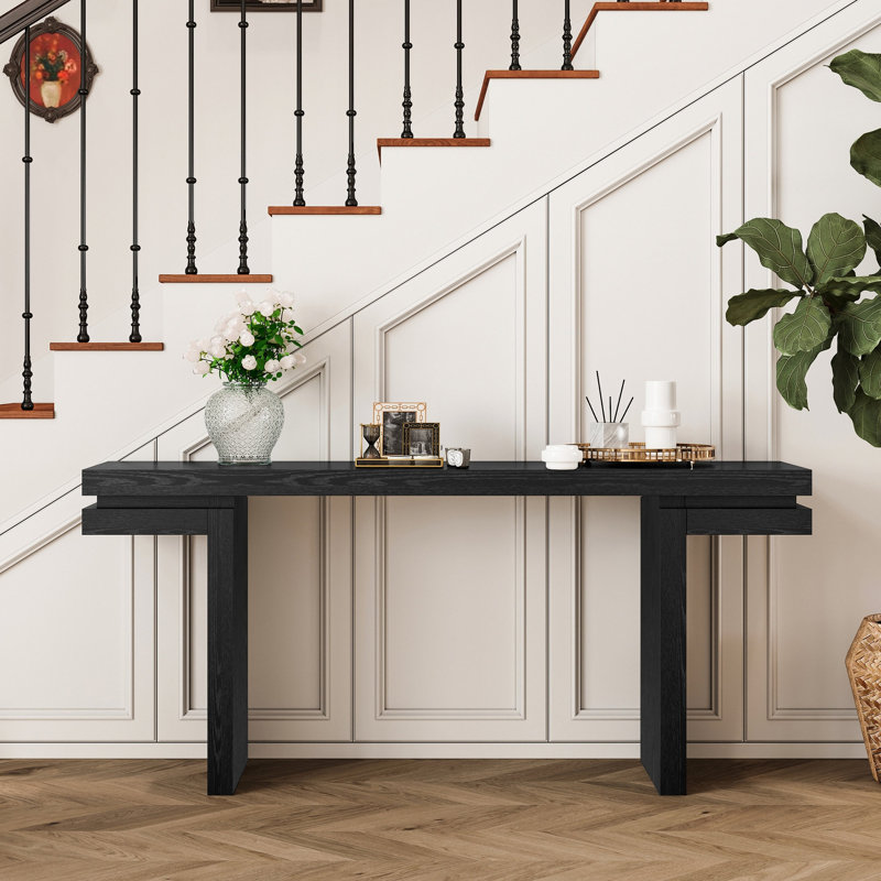 Console, table minimaliste pour vestibule, salon, bureau personnel, Noir