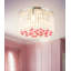 Plafonnier encastré tube rose en cristal Elegance