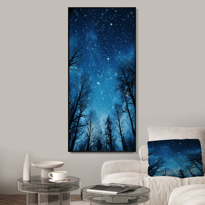 «Ciel étoilé bleu», Cadre flottant noir, 32" H x 24" W
