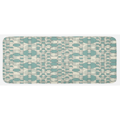 Tapis de cuisine beige et bleu sarcelle