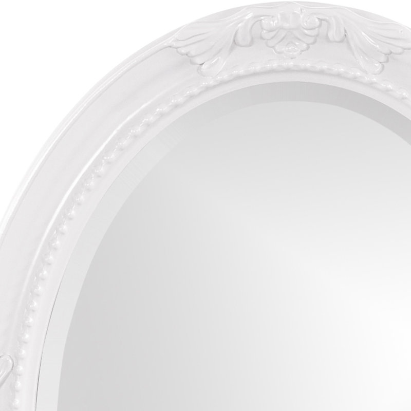 Traditional Beveled Wall and Accent Mirror, Glossy White