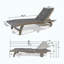 Méridienne CHAISE moderne avec plateau escamotable