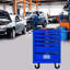 Rolling 5 - Drawer Tool Chest Cabinet, 20" Steel Storage, Bearing Slides, 4 Universal  2 With Parking Brake , Black & Blue Appealing Appearance Trolley In Blue, Chest, 15Kg Loading, Wheels Locking-1668834474