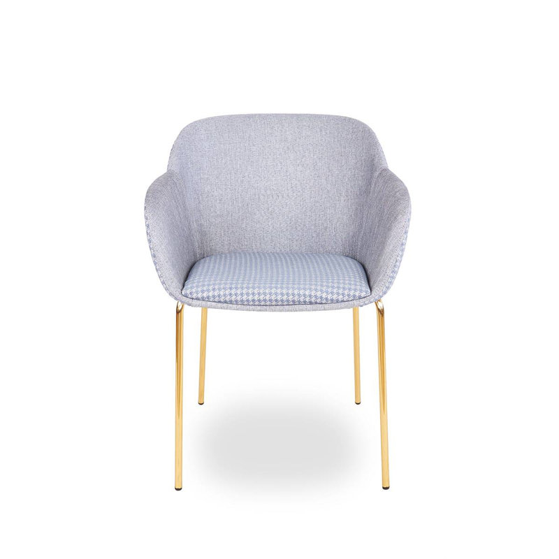 Andersonburg 43cm H Fabric Upholstered Armchair, Blue, Gold