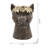 8.5X7.7X12.4" Magnesium Cat Statue Planter With Textured Brown Finish And Gold Leaf Crown