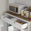 Armoire de rangement pour garde-manger de 71 po de hauteur avec support pour micro-ondes, buffet autoportant avec huche, 2 tiroirs, 5 portes, tablettes réglables et portes en verre pour la cuisine, la salle à manger, HOMcom