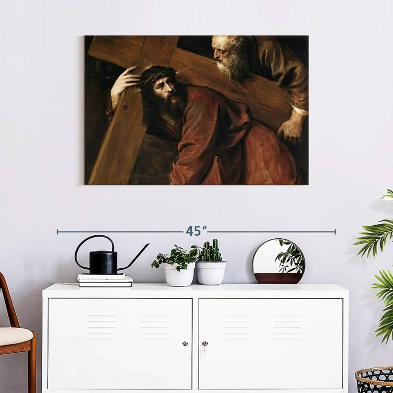 Leisha Christ portant la croix 1560, H 24 po x l 36 po