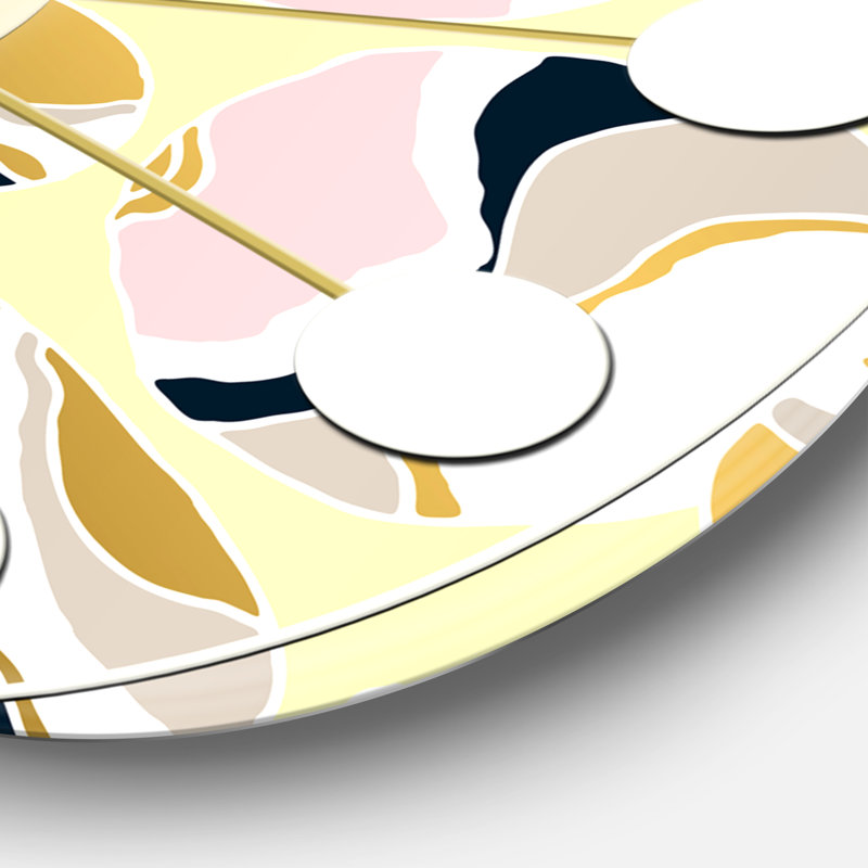 Golden River Stones - Horloge murale moderne Mid-Century, Surdimensionné