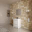 Meuble-lavabo simple 30 po avec comptoir en pierre blanc brillant, 1 tiroir, 2 portes, moderne-1470873085
