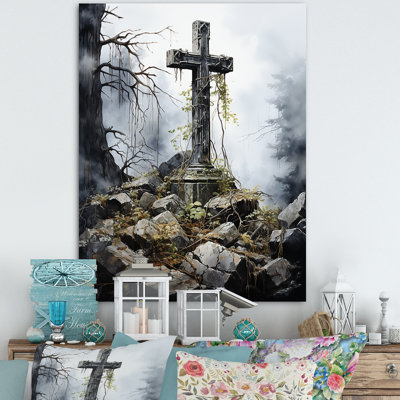 Religious Cross Sacred Solace I - Christianism Canvas Prints