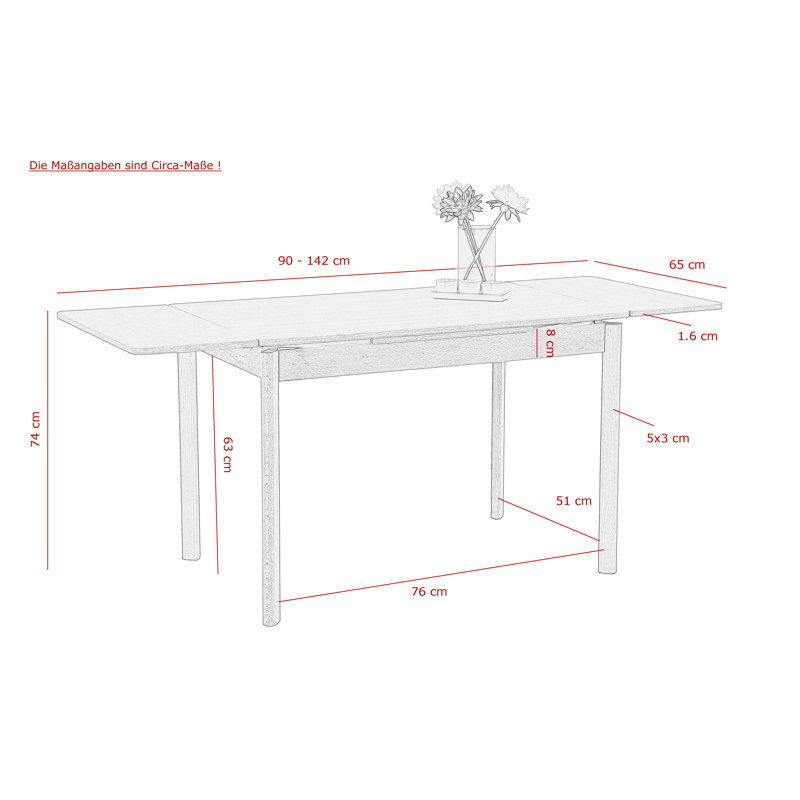 Hinderich Solid Wood Base Dining Table, Sonoma Oak