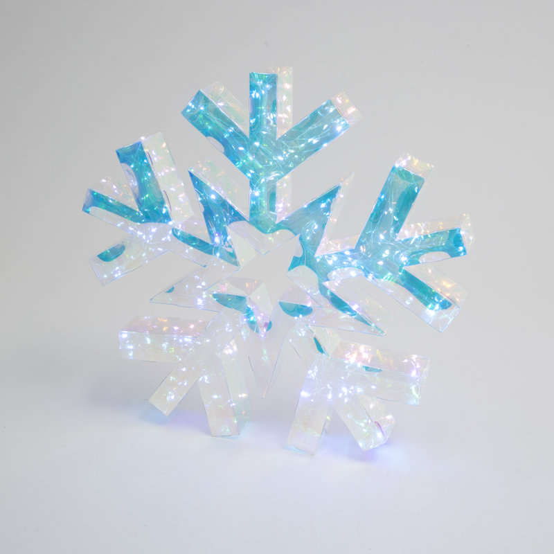 Stunning 18.3 Inch USB Electric Lighted Hanging Holographic Snowflake with Remote Control