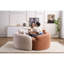 Canapé modulaire en chenille double profondeur, couleur corail, sans assemblage, L 66,9 po, espace pour petits appartements, deux coussins décoratifs, coussins en mousse haute, siège mi-moelleux, dossier coussiné, accoudoirs évasés, conception américaine décontractée-392163887