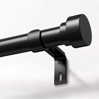 Heavy Duty Curtain Rods for Windows 66 to 120 Inch,1 Inch Adjustable Curtain Rod,Black,30-120"
