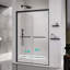 Portes de baignoire et de douche noires mates durables, 54 x 72 pouces, élégance de salle de bain moderne