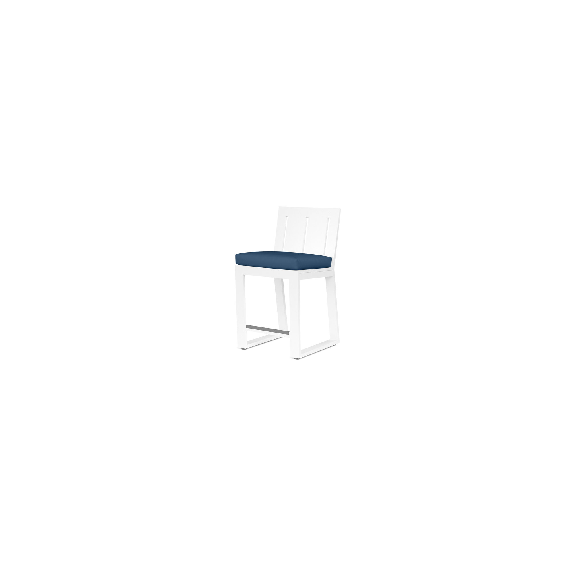 Camela 40.39'' Outdoor Bar Stool with Sunbrella® Cushion, Bar Stool (26" Seat Height), Spectrum Indigo Sunbrella®