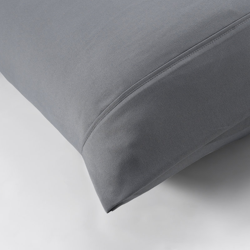 Ensemble de draps en microfibre 4 pièces Modern, Ensemble de draps pour lit double avec 2 taies d'o, Gris