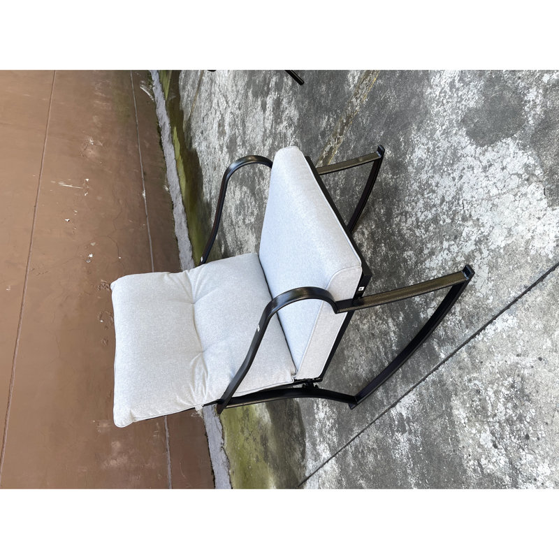 Patio Rocker With Cushions And - Relaxing Design, Metal Construction For Outdoor Use , Comfortable Chairs, Strong Pool Area