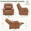 Fauteuil inclinable électrique Zero zero clearence recliner  avec appui-tête réglable à deux moteurs, similicuir résistant aux égratignures, recharge USB, brun-735082944