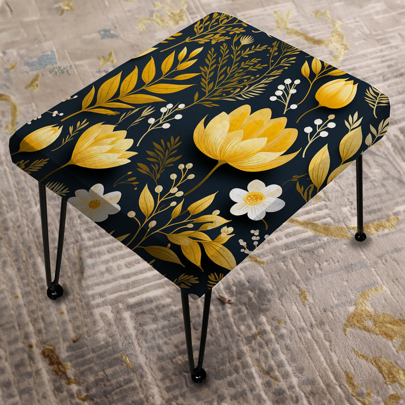 Rétro motif floral de renaissance botanique I - Repose-pieds rectangulaire botanique