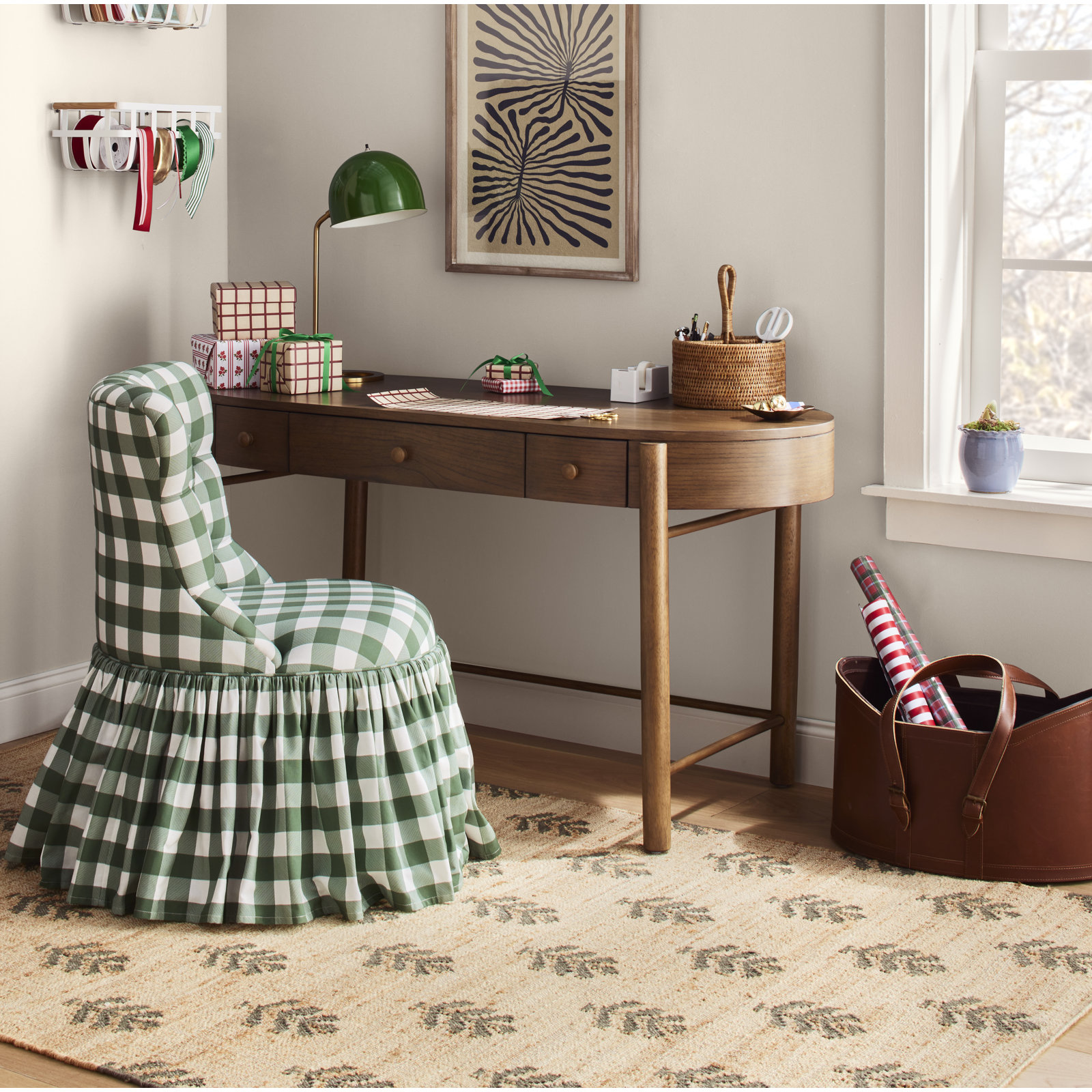Minnie Side Chair, Classic Gingham Evergreen