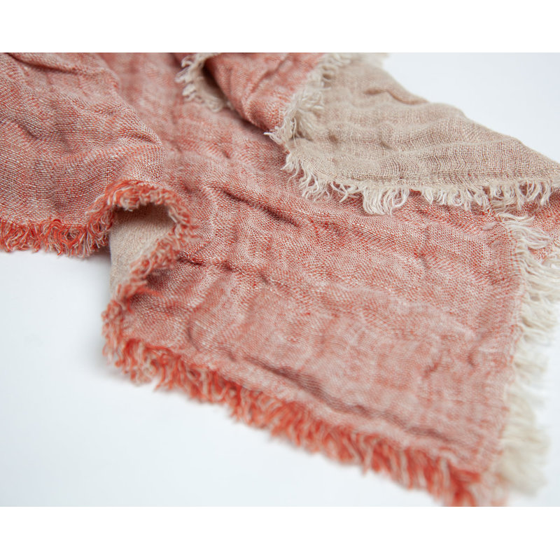 Taie décorative en lin Kent, grenade / naturel, standard, Red/Orange, Twin Extra Long Sham