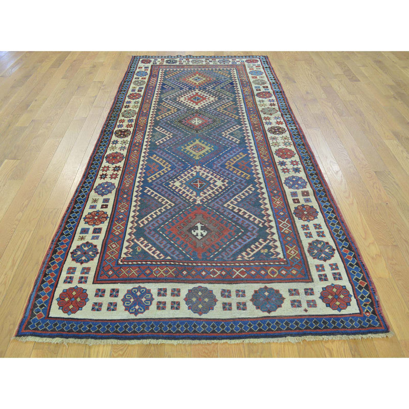 4'0" x 9'0" Vintage Hand Knotted Multicolored Wool Runner Oriental Rug - 1F1FD38222DE4AAC8F39653B00A32BCB