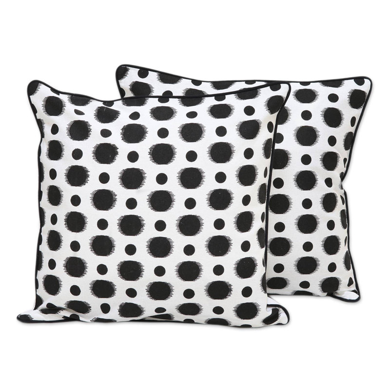 Polka Dots Cotton Reversible Pillow Cover