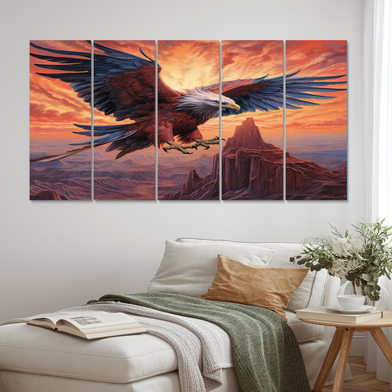 Eagle Prophecy - Animals Eagle Wall Decor - 5 Equal Panels