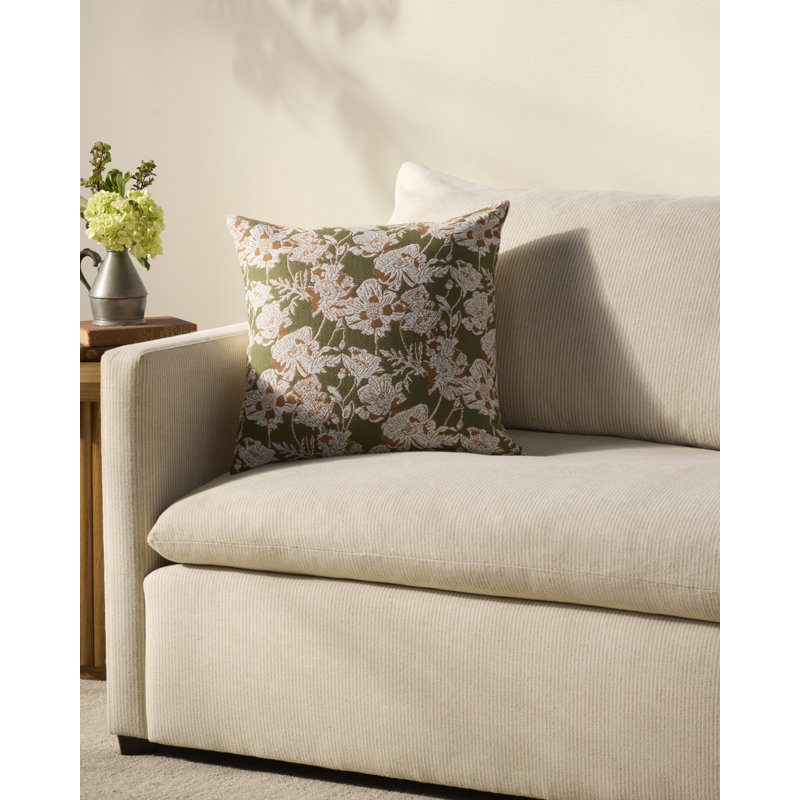 Chris Loves Julia Matilda Throw Pillow Cover, 18"H x 18"W x 0.5'D, Olive