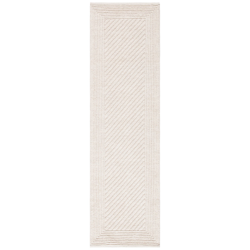Natura Solid Color Area Rug In Ivory, Runner 69 x 244cm