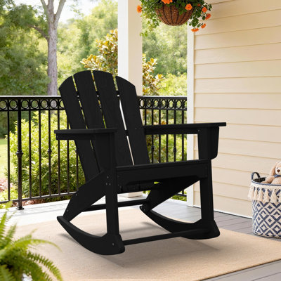 HDPE Wooden Rocking Adirondack Chair by Rosecliff Heights