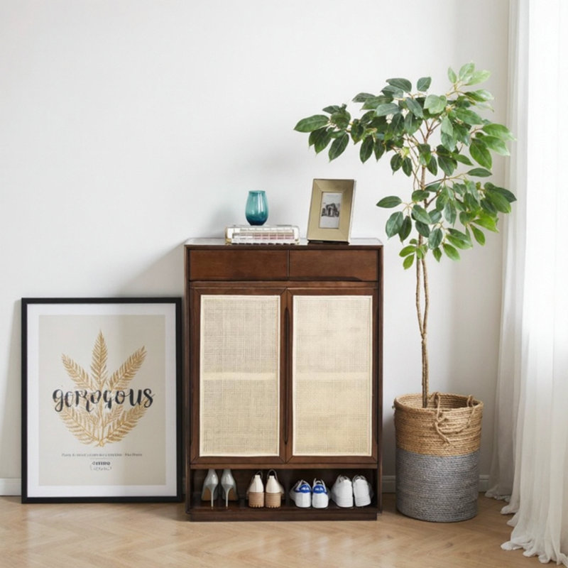 Armoire de rangement pour chaussures Tojo, Noyer