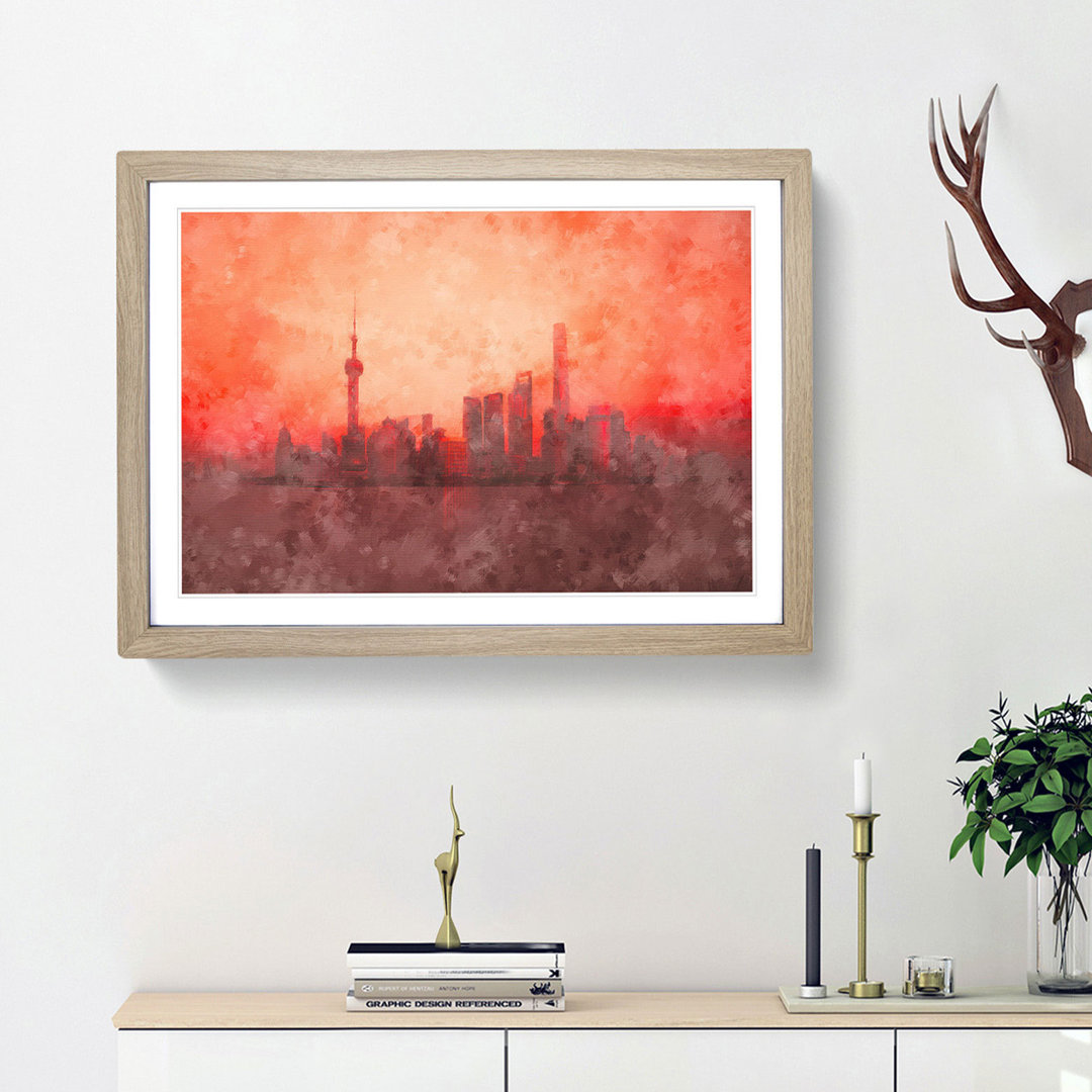 The Shanghai China Skyline - Picture Frame Painting Print