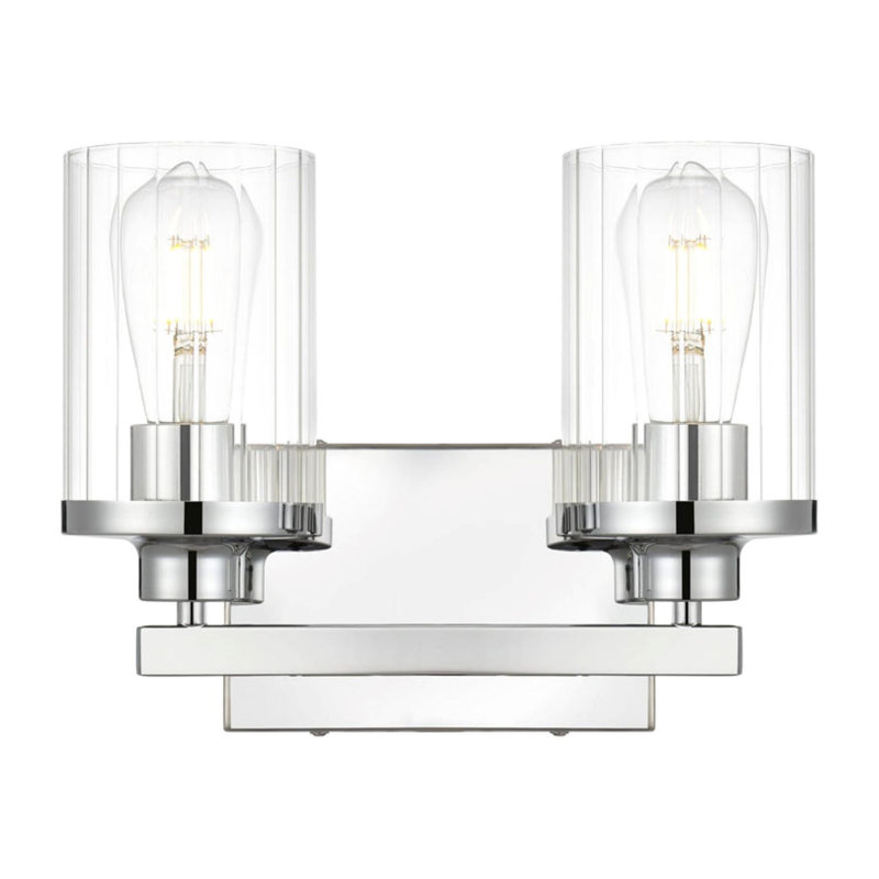 Éclairage pour meuble-lavabo à intensité variable Dariela, H 10 po x l 12 po x P 12 po, Chrome, Deux lumières