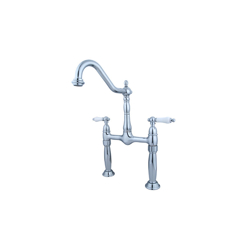 Victorian Vessel Sink Bathroom Faucet, Polished Chrome