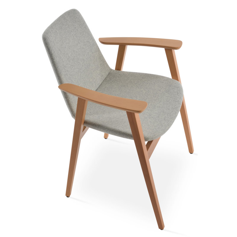 Fauteuil large 19,5 po Eiffel, Naturel, Laine argentée